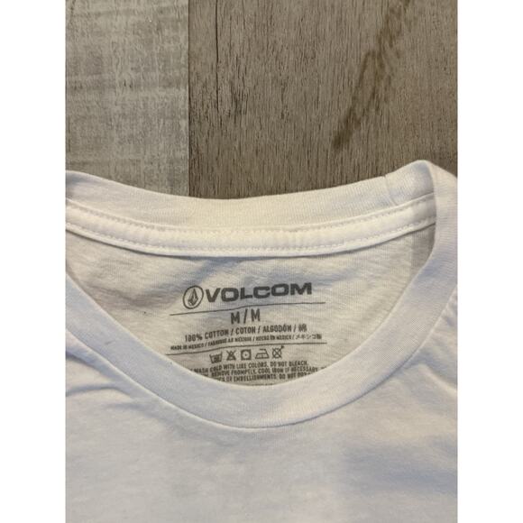 Volcom Shirt Mens Medium White Graphic Tee Stone 1991 Palm Tree Skate Surf Logo - Picture 3 of 7